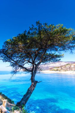 Akdeniz'in deniz manzarası, Yunanistan'ın doğası.