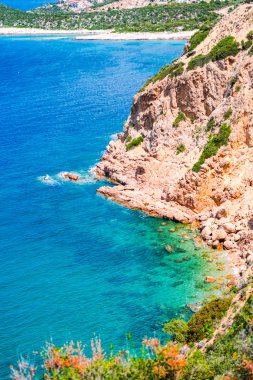 Akdeniz'in deniz manzarası, Yunanistan'ın doğası.