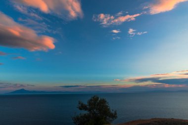 Akdeniz Deniz Manzarası, Yunanistan'a seyahat.