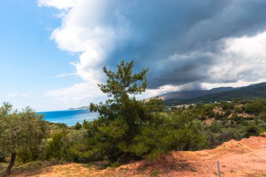 Akdeniz Deniz Manzarası, Yunanistan'a seyahat.