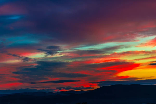 Гори Фоном Неба Заходу Сонця — стокове фото