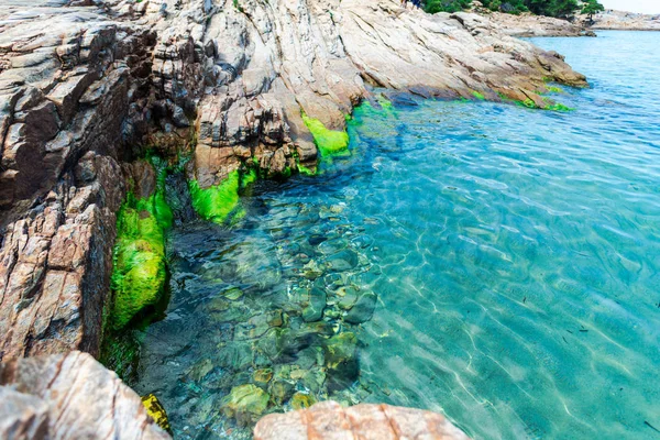 Akdeniz Deniz Manzarası Yunanistan Doğası — Stok fotoğraf