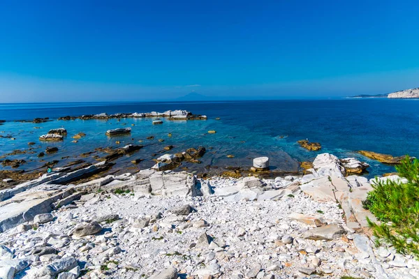 Zeegezicht Van Middellandse Zee Natuur Van Griekenland — Stockfoto