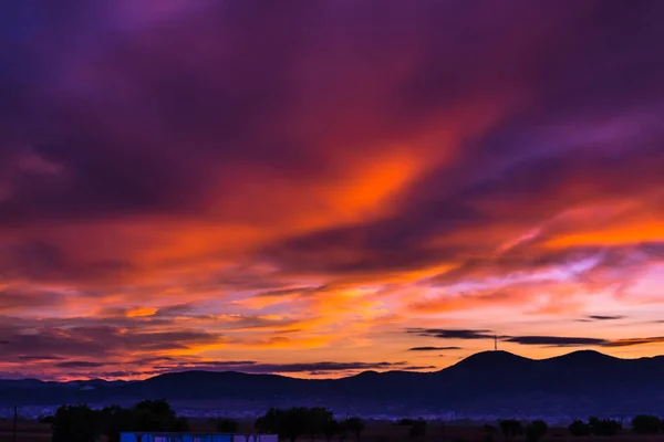 Cielo Del Atardecer Rosa Brillante — Foto de Stock