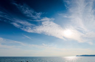 Yunanistan deniz manzarası, doğal arka plan.