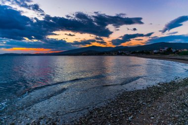 sahne deniz su ve günbatımı gökyüzü 