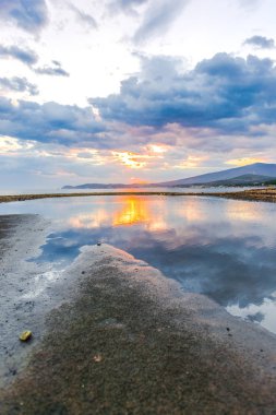 sahne deniz su ve günbatımı gökyüzü 