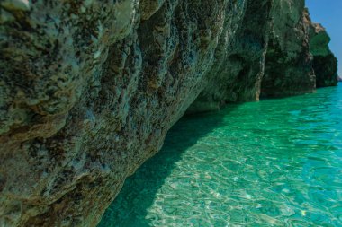 Cliff'in detay görünümü, Yunanistan.