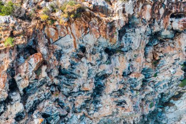 Cliff ayrıntıları, doğal arka plan closeup.