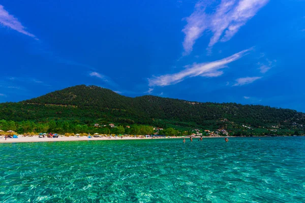 Zakynthos Greece August 2016 Tourists Enjoy Clear Water Sea — 图库照片