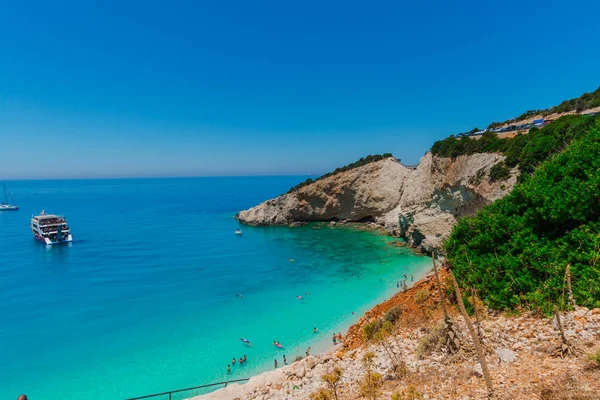 Zante Grecia Agosto 2016 Turisti Che Godono Acqua Limpida Del — Foto Stock