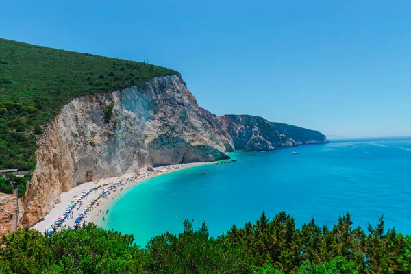 Zakynthos Řecko Srpna 2016 Turisté Užívají Čistou Mořskou Vodu — Stock fotografie