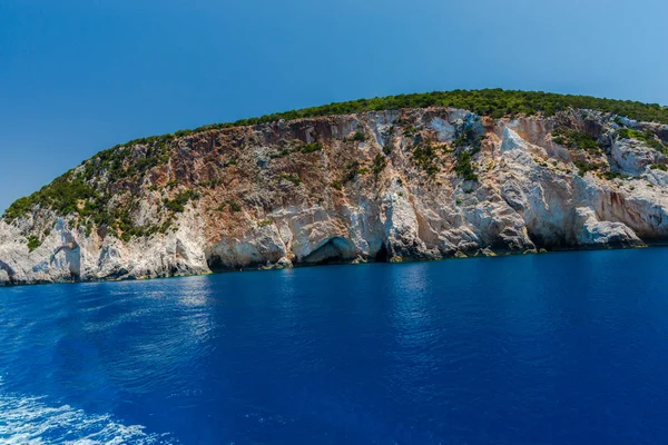 Vista Pitoresca Penhasco Mar Mediterrâneo Grécia — Fotografia de Stock