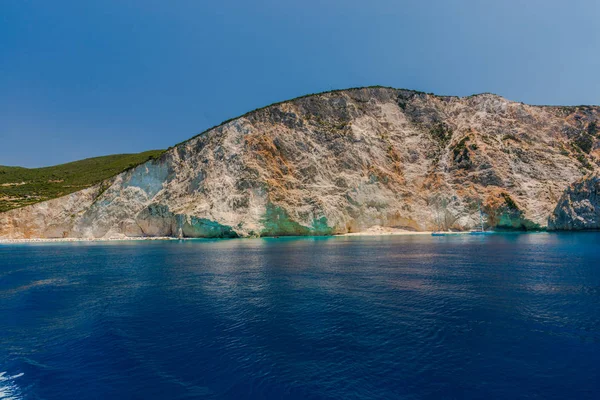 Pittoresca Vista Sulla Scogliera Sul Mar Mediterraneo Grecia — Foto Stock