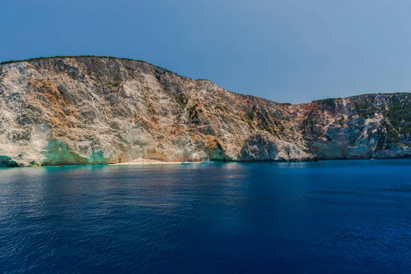 Vue Pittoresque Sur Falaise Mer Méditerranée Grèce — Photo