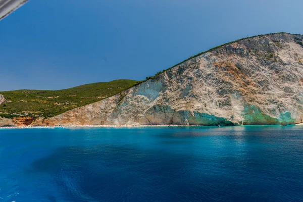 Pittoresca Vista Sulla Scogliera Sul Mar Mediterraneo Grecia — Foto Stock