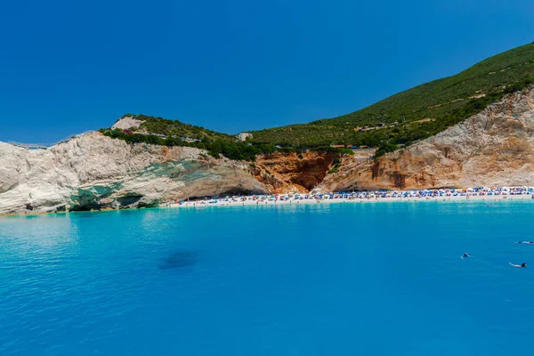 Zakynthos Greece August 2016 Tourists Enjoying Clear Water Sea — 스톡 사진