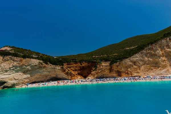 Zakynthos Řecko Srpna 2016 Turisté Užívají Čistou Mořskou Vodu — Stock fotografie