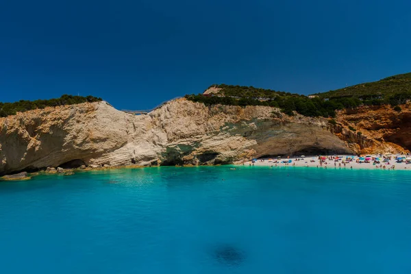 Zakynthos Greece August 2016 Tourists Enjoy Clear Water Sea — 图库照片