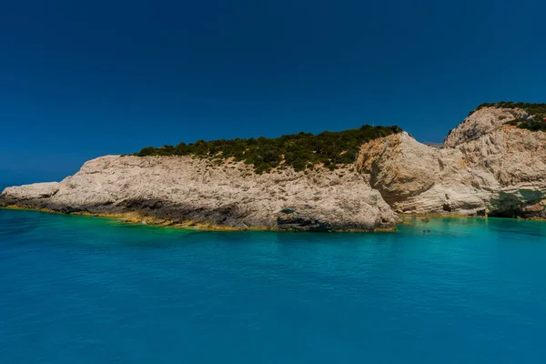 Malebný Pohled Skály Středozemní Moře Řecko — Stock fotografie