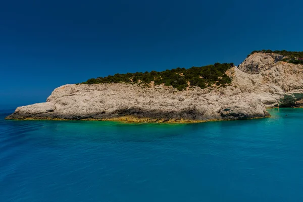 Malowniczy Widok Klif Morza Śródziemnego Grecja — Zdjęcie stockowe