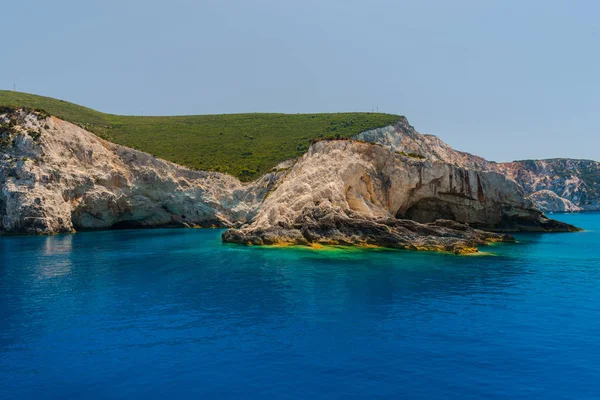 Pittoresca Veduta Costiera Del Mar Mediterraneo Delle Rocce Grecia — Foto Stock