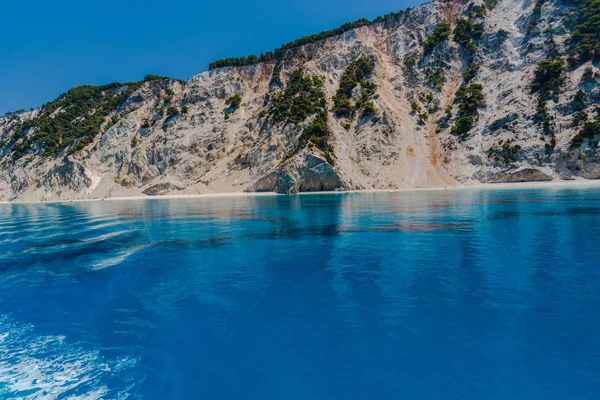 Picturesque Coastal View Mediterranean Sea Rocks Greece — Stock Photo, Image