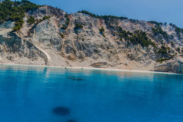 Malownicze Widoki Wybrzeża Morza Śródziemnego Skał Grecja — Zdjęcie stockowe
