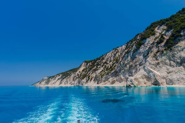 Malebný Výhled Pobřeží Středozemního Moře Skal Řecko — Stock fotografie