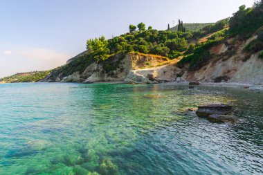 Yunanistan deniz manzarası, doğal arka plan.