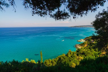 Yunanistan deniz manzarası, doğal arka plan.