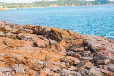 Yunanistan deniz manzarası, doğal arka plan.