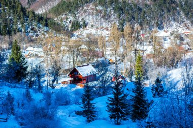 Karlı kış Dağları peyzaj