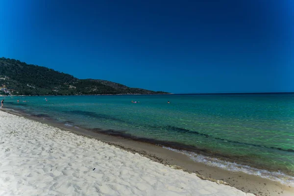 Písečné Pobřeží Pláže Modré Moře Středozemní Krajina — Stock fotografie