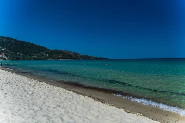 Písečné Pobřeží Pláže Modré Moře Středozemní Krajina — Stock fotografie