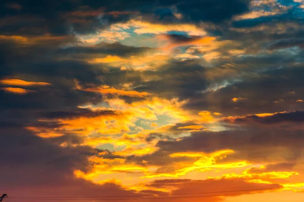 Majestic Orange Sunset Sunrise Sky Clouds Full Frame — Stock Photo, Image