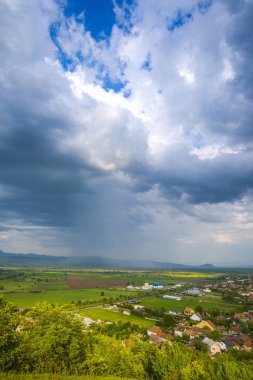 Deva şehir manzarası, Romanya.