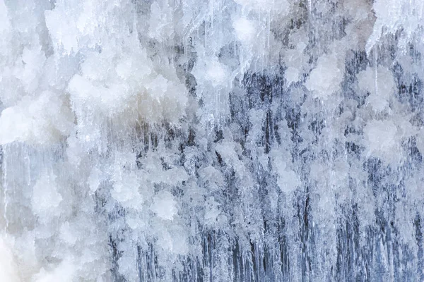 Cerrar Sup Superficie Hielo Cascada Congelada Temporada Invierno Carámbanos —  Fotos de Stock