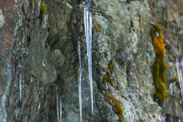 Cascada Congelada Invierno Carámbanos — Foto de Stock