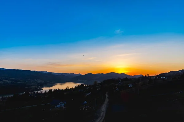 Berge Bei Sonnenuntergang Landschaft Hintergrund — Stockfoto