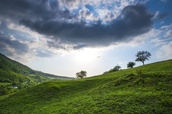 Yeşil Tepeler Manzara Arka Plan — Stok fotoğraf