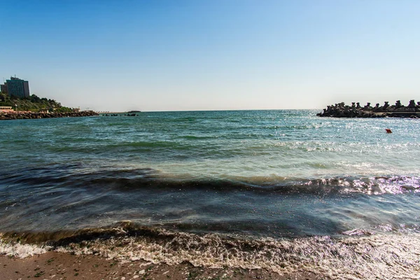 Море Штормовыми Волнами Греция — стоковое фото
