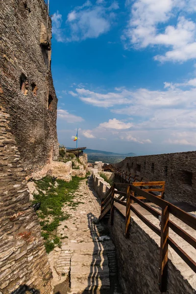 Murallas Arruinadas Del Antiguo Castillo Deva Rumania —  Fotos de Stock