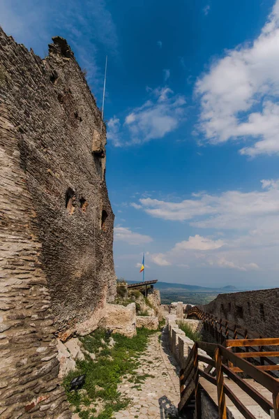 Wall Old Castle Sky Background — Stock Photo, Image