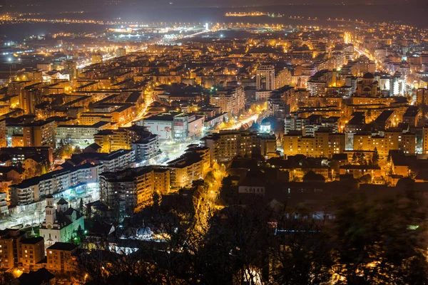 Vista Aérea Nocturna Edificios Ciudad —  Fotos de Stock