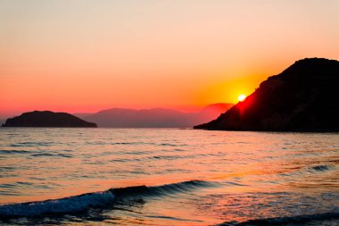 Yunanistan deniz manzarası, doğal arka plan.