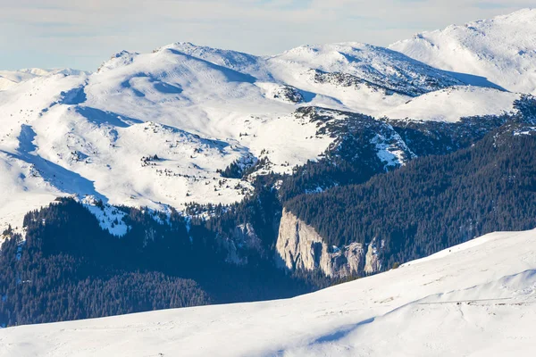 Сніг Накривав Краєвид Гір Зимовий Період Лижний Курорт Альпах — стокове фото