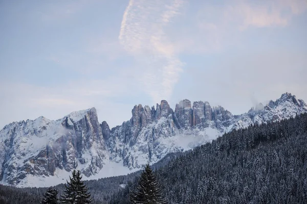 Alpi Italiane Montagne Rocciose Innevate Inverno — Foto Stock