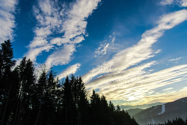 Krajina Zasněžených Zimních Hor — Stock fotografie