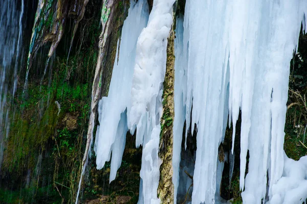 Frozen Waterfall Winter Season Icicles — Stock Photo, Image